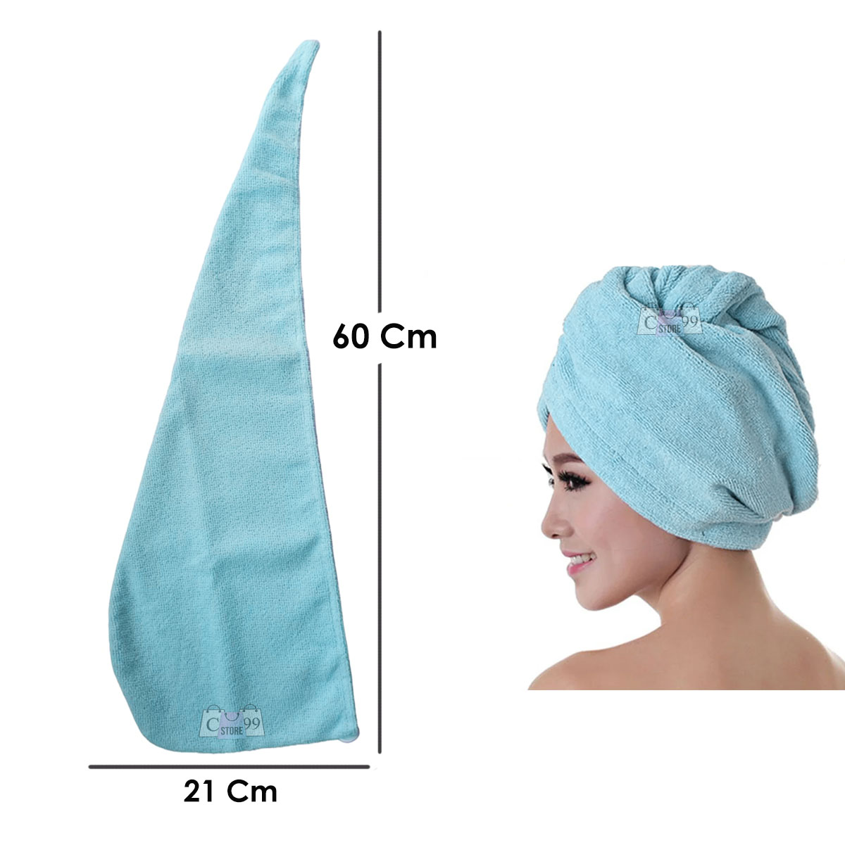 Vista 4 de Toalla Para Secado Del Cabello Sin Friz